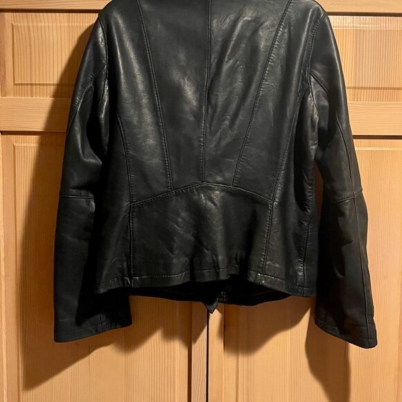 Michael by Michael Kors Genuine Leather  Asymmetrical "Moto" Jacket - Picture 5 of 6